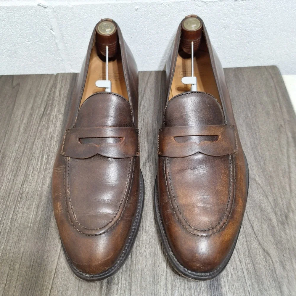 Thursday Boot Co Mens 13.5 Brown Leather Penny Loafers Handcrafted Slip On Shoes